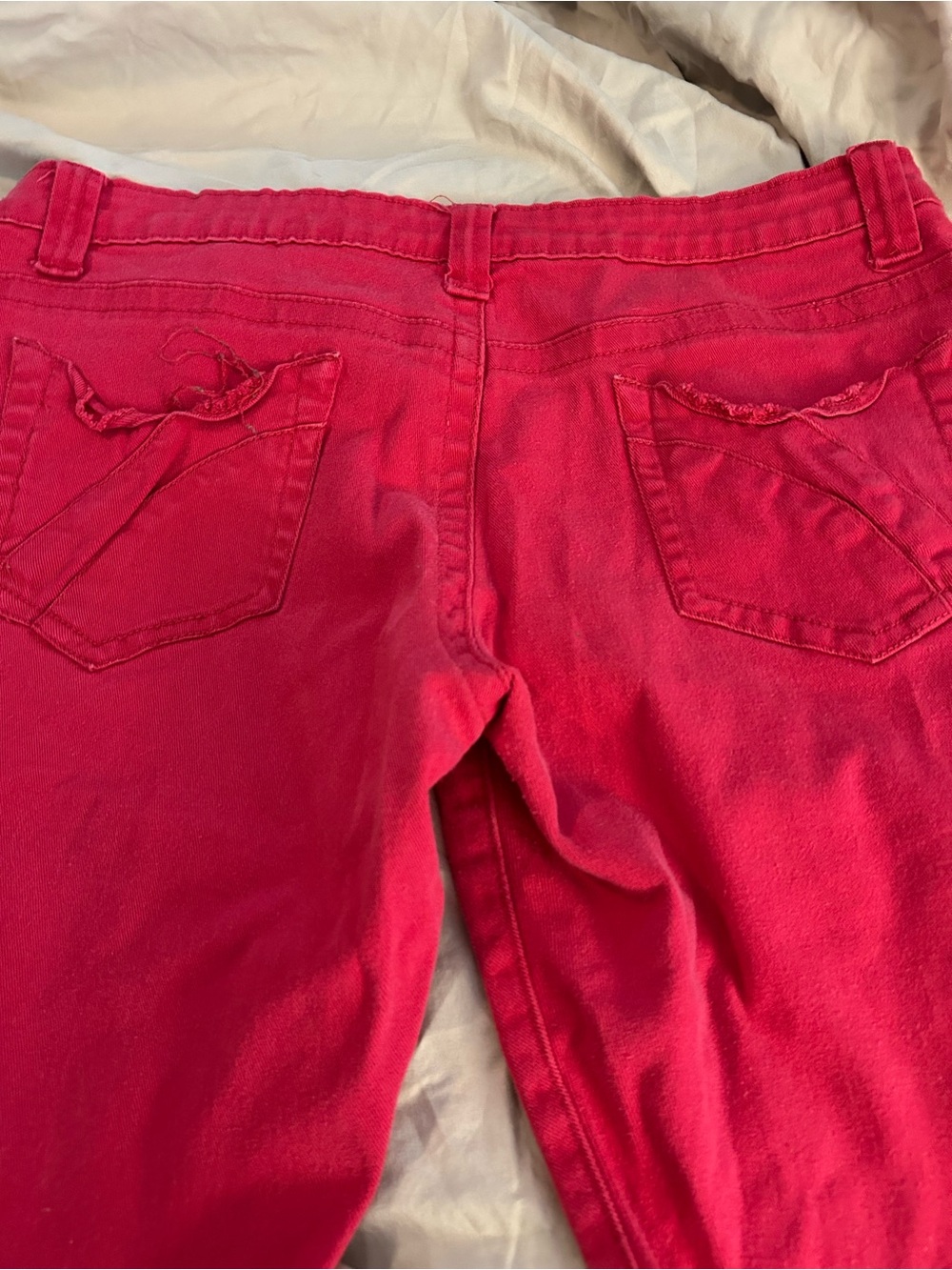 Rue21 Women's Bright Pink Skinny Jeans with Back Pocket Detail